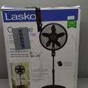 Lasko Oscillating Cyclone Pedestal Fan, Adjustable Height, Timer, Remote Control, 3 Speeds, for Bedroom, Living Room, Home Office, 18", Black, 1843