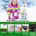 2 Pack 39'' Solar Christmas Tree Lights Outdoor - Large White Solar Christmas Tree with 100 LED Multi-Color C6 String Lights for Outside Decorations, Xmas Trees Decor for Yard Pathway Cemetery