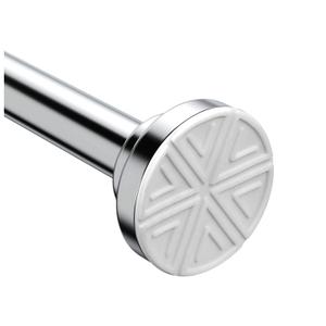 Silver Shower Curtain Rod 26–65 Inch, Adjustable Spring Tension Curtain Rod No Drill, Stainless Steel Shower Rod Easy Install, Rustproof Tension Rod for Windows Bathroom Closet Kitchen Room Divider