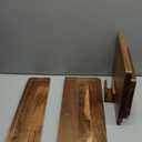 Acacia Wood Cutting Board，Solid Wood Cutting Board for Kitchen with Holder with Deep Juice Grooves & Built-in Handles, Durable Wooden Chopping Board Set of 3 for Meat, Vegetables and Fruits