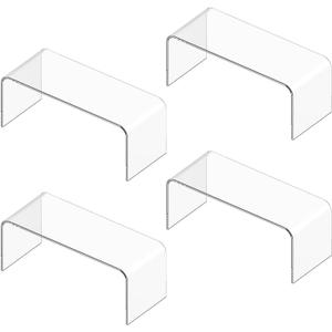 4 Pack Large Acrylic Risers Display Stands, 5mm Thick Display Risers, Shelf Risers for Books, Toys, Cupcakes, Figures (11.8 x 4.72 x 3.93 inches)