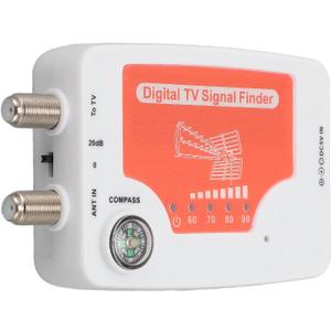 VBESTLIFE Digital TV Signal Finder, 40-862MHz VHF UHF TV Signal Finder T2 Antenna Strength Meter Signal Finding Meter, LED Display, Compass