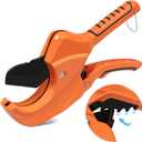 AIRAJ Ratchet PVC Pipe Cutter,Cuts up to 2-1/2"PEX,PVC,PPR and Plastic Hoses,Pipe Cutters with Sharp SK5 Stainless Steel Blades,Suitable for Home Repairs and Plumbers
