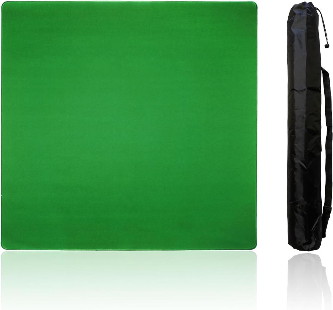 Mahjong Mat, Mahjong Table Mat with Black Carrying Bag,Rubber Anti Slip Game Mat and Noise Reducing Table Cover for Mahjong,Dominoes,Poker,Card,Board Games Table Mat (Green, 31.5 Inches)