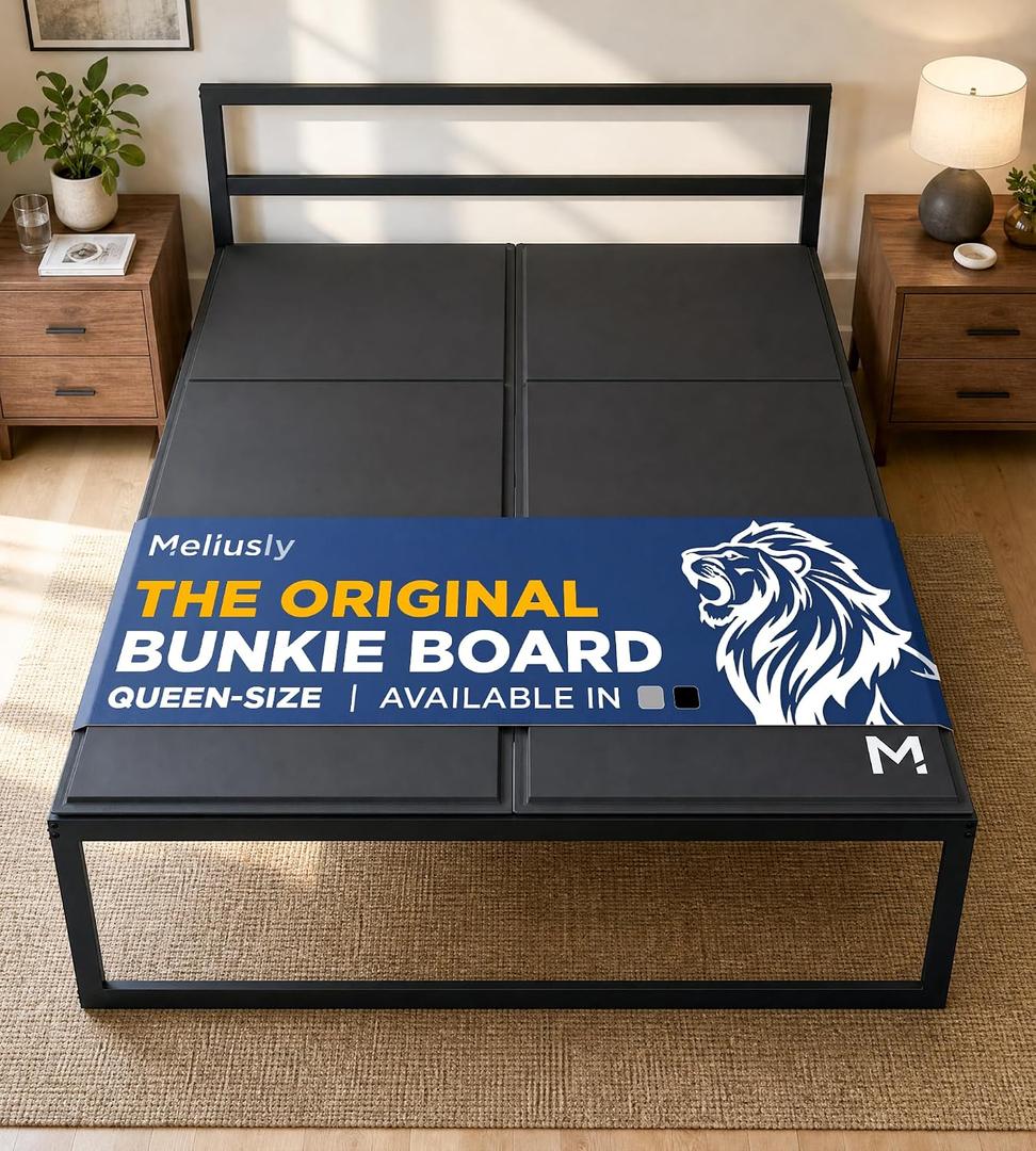 Original Bunkie Board Queen Size (60x80) - Under Bed Support, Black