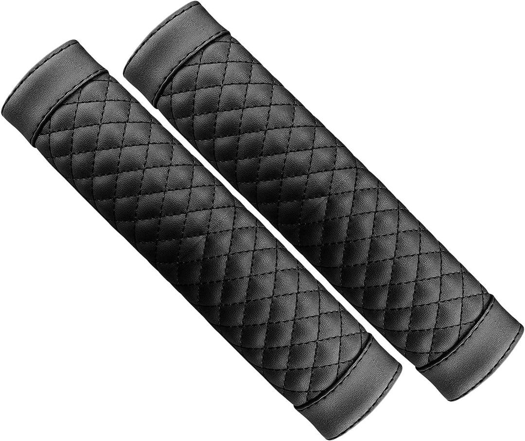 2pcs Car Seatbelt Covers Seat Belt Protector,Soft Sheepskin for adults,Universal Pad Protect Neck and Shoulder,Safety Cushion Car,Truck,Suv,Motorhome-Black