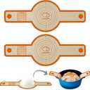 Silicone Bread Sling for Dutch Oven Liner, Non Stick 2 PCS, Easy Clean Reusable Silicone Baking Mat with Long Handles, Easy to Transfer Sourdough Bread, Orange