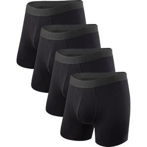 BAMBOO COOL Men's Underwear Boxer Briefs Soft Breathable Performance Underwear for Men 4 Pack(XL)