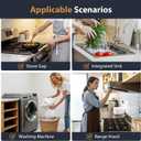 Stove Gap Covers Stainless Steel, Stove Gap Filler, Range Trim Kit for Stove, Counter and Oven, Easy Clean with Heat Resistant, Retractable from 13.8" to 27.5", Width 0.79", Black, 2Pcs