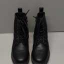 Vepose Women's 916 Ankle Boots, Combat Lace up Booties with Inside Zipper (8, Black)