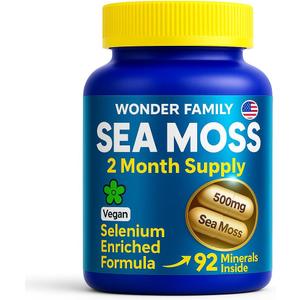 Wildcrafted Irish Sea Moss Capsules  Chondrus Crispus or Sea Moss Advanced with Biotin, Niacinamide, Vitamins  Multimineral Supplement  Alternative to Irish Seamoss Gel  60 Seamoss Pills EXP: 08/2026
