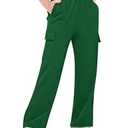 Girls Kids Cargo Sweatpants Wide Straight Leg Jogger Pants 5-14 Years (Green, 5-6 Years)