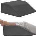 Bedluxe Leg Elevation Pillows, Leg Pillows for Sleeping, Cooling Gel Memory Foam Top, Wedge Pillow for Legs, Leg Wedges for Circulation, Swelling, After Surgery - Removable Cover (10 Inch, Black)