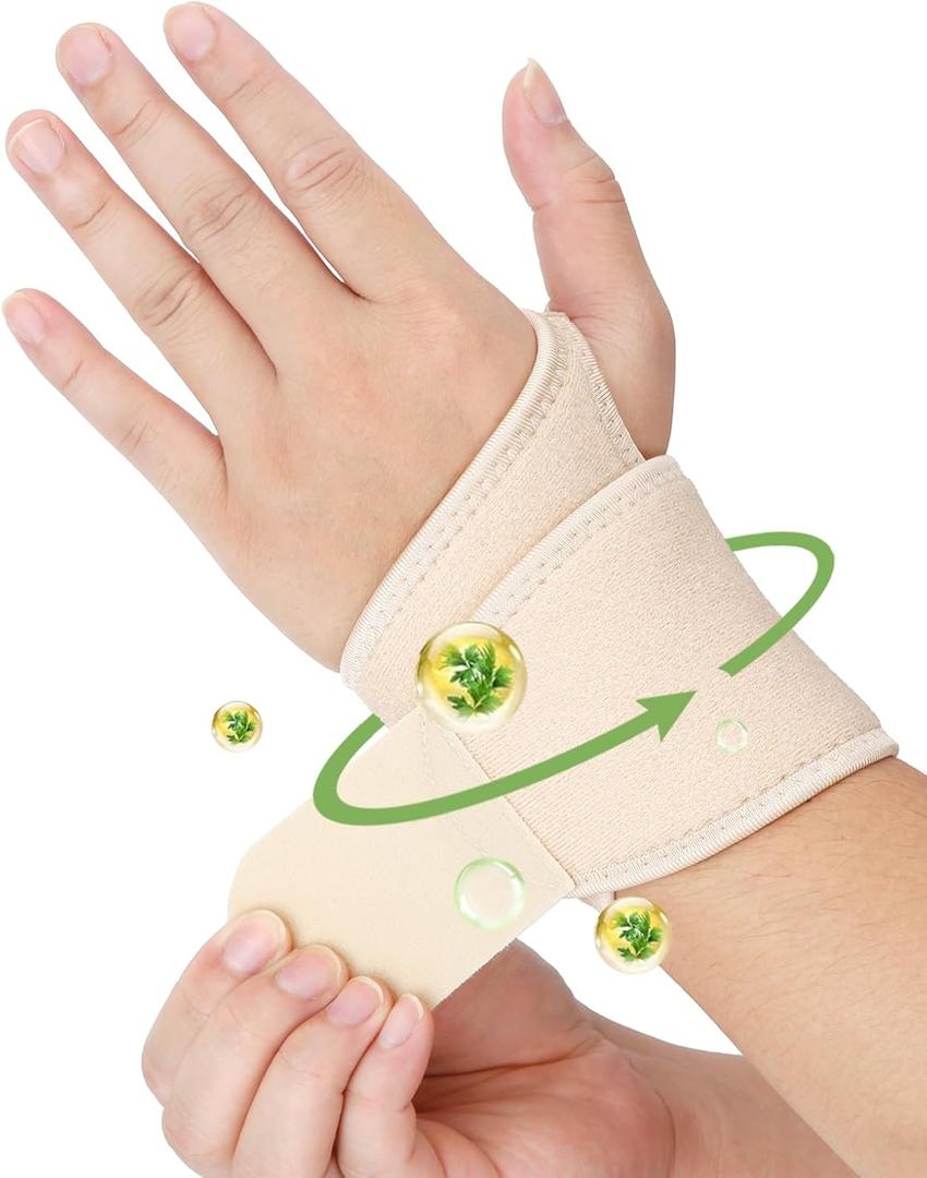 2PCS Castor Oil Pack Wrap for Wrist Hand Wrap Wrist Brace for Carpal Tunnel Relief,Adjustable Reusable Compression Support for Women Men Right & Left Hands,Castor Oil Not Included