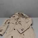 Makkrom Women's Double Breasted Long Trench Coat Windproof Classic Lapel Slim Overcoat with Belt Size L