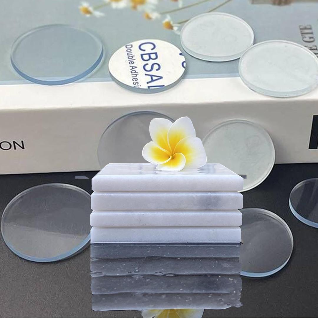 99PCS Round Clear Coaster Protector Non-Slip Stickers, 2mm/0.078" Thick, 20mm/0.78" Diameter, Non-Slip Mat, Ideal for Coasters of All Materials, Glass Table Tops, Cutting Boards, Coffee Tabl