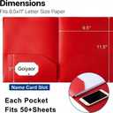 6 Pack Plastic Folders with Pockets, 6 Assorted Colors, 2 Pocket Folders for Documents, Heavy Duty Poly Pocket Folders with Business Card Slot, File Folders for Office School Home Organization
