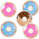 Pandecor 50 Pcs Donut 7 Inch Disposable Paper Dessert Plates for Donut Birthday Party Decoration (donut)