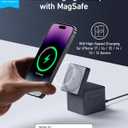 Anker 3-in-1 Cube Wireless Charger, MagSafe Charging Stand, 15W Foldable Fast Charging Station for iPhone 17/16/15, Apple Watch 1-8/Ultra, AirPods (Adapter Included, Non-Battery)