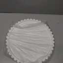 11.8 Inch Round Tray with Scalloped Edge, Decorative White Wood Tray for Coffee Table, Kitchen, Dining Room, Living Room Home Decor, Organization and Serving