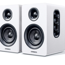 Sanyun SW208 3" Active Bluetooth 5.0 Bookshelf Speakers – 60W Carbon Fiber Speaker Unit - Built-in 24bit DAC Dynamic 3D Surround Sound 2.0 Computer PC Monitor Gaming (Pair, White)