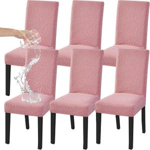 HZDHCLH Waterproof Chair Covers Set of 6, Spandex Dining Chair Slipcovers, Protectors for Kitchen and Dining Room Chairs