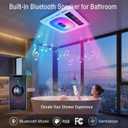 Smart 5-in-1 Bathroom Exhaust Fan with Light, 180 CFM, 1.0 Sone Quiet Vent Fan, 7 LED Colors & Nightlight, Heater, Bluetooth Speaker & Remote Control for Heating, Ventilation, and Music