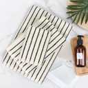 Jacquotha 8 Piece Black and White Towel Set, Super Soft & Absorbent Cotton Striped Towels for Bathroom Decor, 2 Bath, 2 Hand, 4 Washcloths