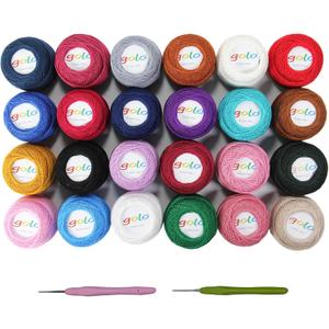 Crochet Thread Balls 24 Skeins Embroidery Thread Crochet 24X10g Yarn for Hand Knitting