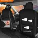 DISUTOGO Custom Seat Covers for Tesla Model Y 2020 2021 2022 2023 2024 2025, Front Set Breathable Faux Leather Car Seat Covers - Black