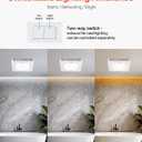VEVOR Bathroom Exhaust Fan with LED Light, 110 CFM Bathroom Vent Three Gear Color Temp, 1.5 Sones Low-Noise, Premium AC Motor Ceiling Fan for Laundry Room, Storage Room, Home Ventilation, White