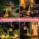 LOVERUIS Garden Statues with Solar Watering Can Lights, Cute Outdoor Garden Decor for Patio Yard Lawn Ornaments, Unique Gift for Women Mom Grandma (Flamingo)