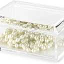 Huang Acrylic Rectangular Jewelry Box with Photo Lid | 5"x7" Multipurpose Storage Box for Keepsakes, Jewelry, Trinkets