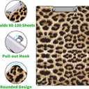 Clipboards Cute Leopard Print Pattern Design Clip Board 9 x 12.5 inch with Low Profile Metal Clip,Clipboard for Students, Classroom, Office,Women Men,with a Exquisite Coasters and to do List Notepad