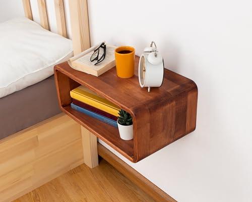 Floating Nightstand, Wall Mounted Bedside Shelf, Handmade Bedroom Furniture,Pine Wood Floating Bedside Table, Minimalist and Unique Style 17x7.5 In Pack Of 2
