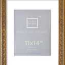 Golden State Art, 11"x14" Ornate Finish Photo Frame, with White Mat for 8x10 Picture & Real Glass, Color: Bronze