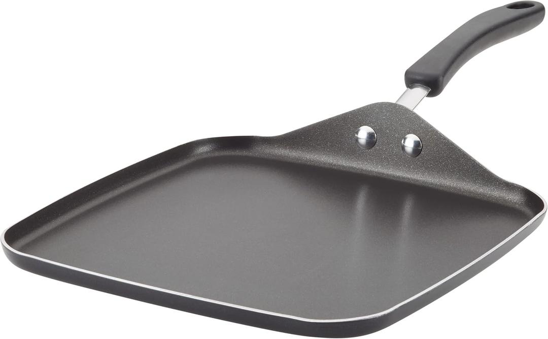 Farberware Cookstart DiamondMax Nonstick Square Deep Grill Pan/Griddle, Dishwasher Safe, 11 Inch - Black