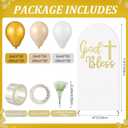 Gilprop 7.2ft Baptism Elastic Polyester Arch Cover Christening Baby Shower Balloon Garland Arch Kit Balloon Baptism Party for Celebration Photography Backdrop(141 Pcs,God Bless)