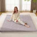 Mollydot Japanese Floor Mattress Futon Mattress Twin Size, 2.5" Thick Tatami Sleeping Mat, 100% Cotton Washable Cover, Foldable Roll Up Portable Floor Bed for Guest Room Dormitory, Grey