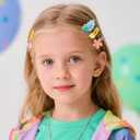 SAOROPEB 56 Pcs Hair Clips for Girls Toddler Hair Clips Cute Hair Accessories for Kids Candy Color Cartoon Design for Little Girls - Green Blue Yellow Pink