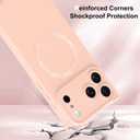 OOK Magnetic Case for iPhone 17 Pro 6.3 Inch [Wireless Charging Compatible] Soft TPU Solid Phone Cover Anti-Scratch Shockproof Protection Slim Case for Women Men - Pink