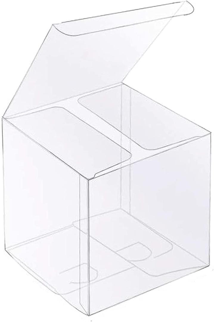 XP-ART 30 PCS Clear Favor Boxes,4 x 4 x 4 inch Plastic Clear Gift Boxes for Wedding,Birthday,Easter Mother's Father's Day Party,Caja Transparente Para Regalo (1 count (Pack of 30))