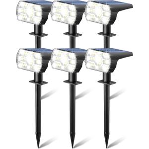 Kaxiida Solar Lights Outdoor Waterproof IP68, 3 Lighting Models Solar Powered Spot Lights Outdoor, 56LED Solar Lights Dusk to Dawn for Yard Patio Garden Pathway Landscape Lighting (White)