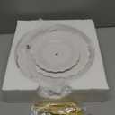 SOUJOY Set of 2 Porcelain Tiered Cupcake Stand, White Embossed Dessert Stand with Gold Rod, 3 Tiers and 2 Tiers Serving Trays for Tea Party Wedding Baby Shower Home Birthday