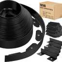 Landscape Edging - Garden Edging Border 80FT 2IN Tall with 120 Stakes, No Dig Lawn Edging for Landscaping for Garden Bed, Yard, 0.15" Thick Flower Bed Border Edging with Connector for Outdoor (BLACK)