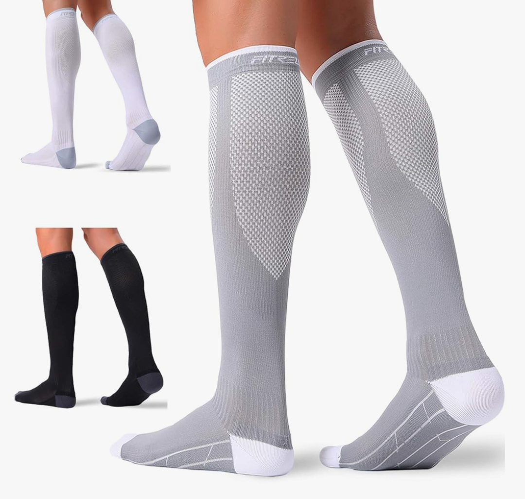 FITRELL 3 Pairs Compression Socks for Women and Men 20-30mmHg-Circulation Support Socks S/M