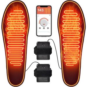 Heated Insoles Rechargeable, Foot Warmer with 5000 mAh Battery,4 Heat Settings Mobile app to Control Temperature, for Men and Women, Small Size