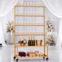 PROY Champagne Wall Holder for Party, Gold Metal Champagne Stand 40 Glasses, 67 x 32 x 14 inches