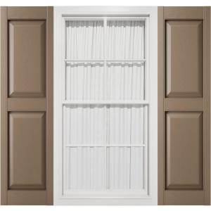 12"W x 39"H Mid-America Vinyl, Standard Size Williamsburg Double Panel Shutters, w/Installation Shutter-Lok's & Matching Screws (Per Pair), 385 - French Roast