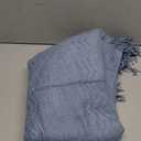 MIULEE Dusty Blue Cozy Knitted Throw Blanket for Couch Textured Knit Blanket with Tassels Woven Acrylic Wave Pattern Boho Blankets for Sofa Bed Chair 50"x60"